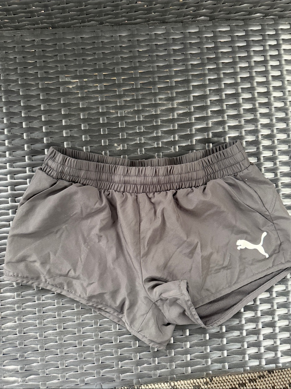 Puma Black Women's Athletic Shorts with White Logo